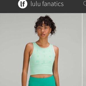 NWT Lululemon Power Pivot Reversible Everlux Tank Top Motif Sz 8 Wild Mint READ